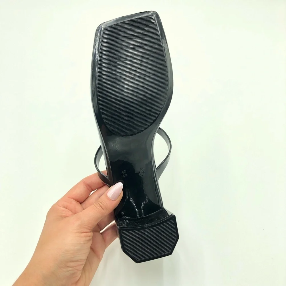 NWOT Black Jeffrey Campbell Jamm-3 Jelly Slide Sandal Heels Size 10